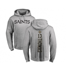 Football New Orleans Saints #13 Michael Thomas Ash Backer Pullover Hoodie