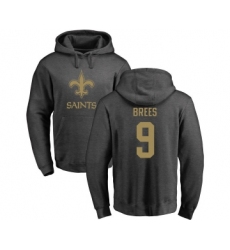 Football New Orleans Saints #9 Drew Brees Ash One Color Pullover Hoodie