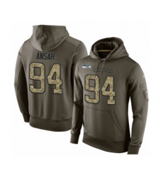 Football Men's Seattle Seahawks #94 Ezekiel Ansah Green Salute To Service Pullover Hoodie