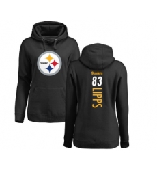 Football Women's Pittsburgh Steelers #83 Louis Lipps Black Backer Pullover Hoodie