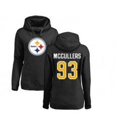 Football Women's Pittsburgh Steelers #93 Dan McCullers Black Name & Number Logo Pullover Hoodie