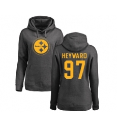 Football Women's Pittsburgh Steelers #97 Cameron Heyward Ash One Color Pullover Hoodie