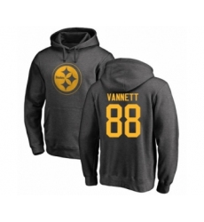 Pittsburgh Steelers #88 Nick Vannett Ash One Color Pullover Hoodie