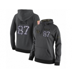 Football Women's Houston Texans #87 Darren Fells Stitched Black Anthracite Salute to Service Player Performance Hoodie