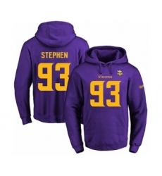 Football Men's Minnesota Vikings #93 Shamar Stephen Purple(Gold No.) Name & Number Pullover Hoodie