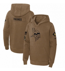 Youth Minnesota Vikings Nike Brown 2023 Salute to Service Club Fleece Pullover Hoodie