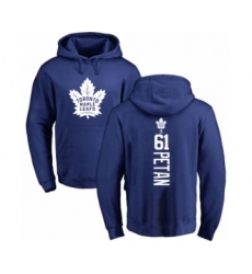 Hockey Toronto Maple Leafs #61 Nic Petan Royal Blue Backer Pullover Hoodie