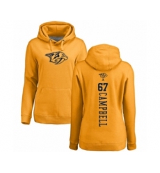 Hockey Women's Nashville Predators #67 Alexander Campbell Gold One Color Backer Pullover Hoodie
