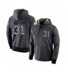 Football Men's San Francisco 49ers #31 Raheem Mostert Stitched Black Anthracite Salute to Service Player Performance Hoodie