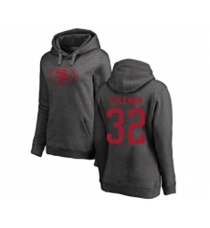 Football Women's San Francisco 49ers #32 Tevin Coleman Ash One Color Pullover Hoodie