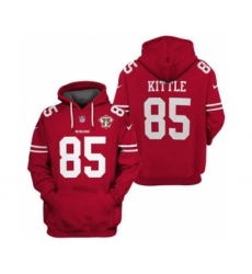 Men's San Francisco 49ers #85 George Kittle 2021 75th Anniversary Alternate Pullover Football Hoodie