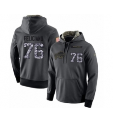 Football Men's Buffalo Bills #76 Jon Feliciano Stitched Black Anthracite Salute to Service Player Performance Hoodie