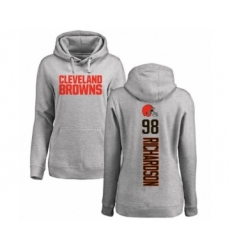 Football Women's Cleveland Browns #98 Sheldon Richardson Ash Backer Pullover Hoodie