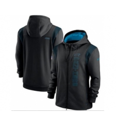 Men's Carolina Panthers 2021 Black Sideline Team Performance Full-Zip Hoodie