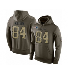 Football New England Patriots #84 Benjamin Watson Green Salute To Service Men's Pullover Hoodie