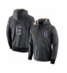 Football Men's Oakland Raiders #6 A.J. Cole Stitched Black Anthracite Salute to Service Player Performance Hoodie