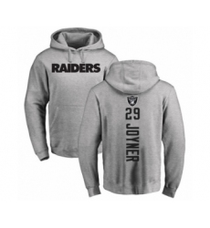 Football Oakland Raiders #29 Lamarcus Joyner Ash Backer Pullover Hoodie