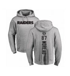 Football Oakland Raiders #87 Foster Moreau Ash Backer Pullover Hoodie