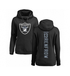 Football Women's Oakland Raiders #13 Hunter Renfrow Black Backer Pullover Hoodie