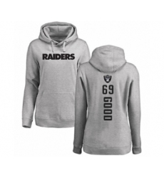 Football Women's Oakland Raiders #69 Denzelle Good Ash Backer Pullover Hoodie
