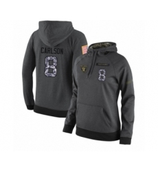 Football Women's Oakland Raiders #8 Daniel Carlson Stitched Black Anthracite Salute to Service Player Performance Hoodie