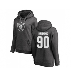 Football Women's Oakland Raiders #90 Johnathan Hankins Ash One Color Pullover Hoodie