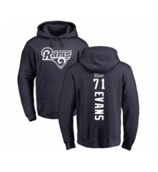 Football Los Angeles Rams #71 Bobby Evans Navy Blue Backer Pullover Hoodie