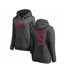 Football Women's Arizona Cardinals #5 Zane Gonzalez Ash One Color Pullover Hoodie
