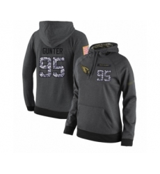 Football Women's Arizona Cardinals #95 Rodney Gunter Stitched Black Anthracite Salute to Service Player Performance Hoodie