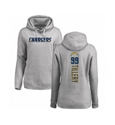 Football Women's Los Angeles Chargers #99 Jerry Tillery Ash Backer Pullover Hoodie