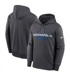 Men's Indianapolis Colts Anthracite Toss Sweep Performance Pullover Hoodie