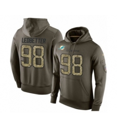 Football Miami Dolphins #98 Jonathan Ledbetter Green Salute To Service Men's Pullover Hoodie