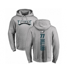Philadelphia Eagles #77 Andre Dillard Ash Backer Pullover Hoodie