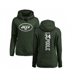Football Women's New York Jets #34 Brian Poole Green Backer Pullover Hoodie