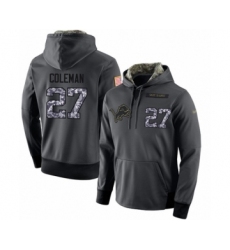 Football Men's Detroit Lions #27 Justin Coleman Stitched Black Anthracite Salute to Service Player Performance Hoodie