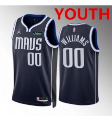 Youth Dallas Mavericks #00 Brandon Williams Navy Statement Edition Stitched Basketball Jersey