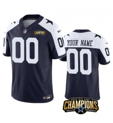 Men's Dallas Cowboys Active Player Custom Navy White 2023 F.U.S.E. NFC East Champions Patch Football Stitched Jersey