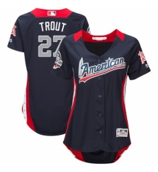 Women's Majestic Los Angeles Angels of Anaheim #27 Mike Trout Game Navy Blue American League 2018 MLB All-Star MLB Jersey