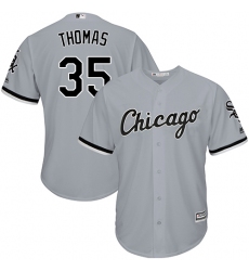 Youth Majestic Chicago White Sox #35 Frank Thomas Replica Grey Road Cool Base MLB Jersey