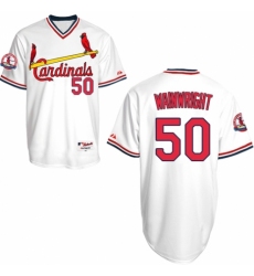 Men's Majestic St. Louis Cardinals #50 Adam Wainwright Authentic White 1982 Turn Back The Clock MLB Jersey