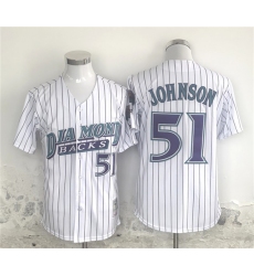 Men's Arizona Diamondbacks #51 Randy Johnson White Throwback Cool Base Stitched Baseball Jersey
