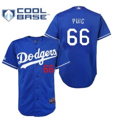 Men's Majestic Los Angeles Dodgers #66 Yasiel Puig Replica Royal Blue Cool Base MLB Jersey