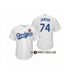 Men's 2019 Armed Forces Day Kenley Jansen #74 Los Angeles Dodgers White Jersey