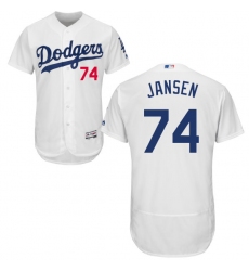 Men's Majestic Los Angeles Dodgers #74 Kenley Jansen White Home Flex Base Authentic Collection MLB Jersey