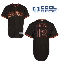 Men's Majestic San Francisco Giants #12 Joe Panik Replica Black New Cool Base MLB Jersey
