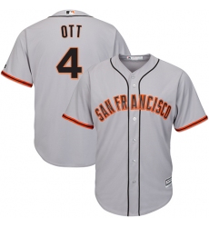 Youth Majestic San Francisco Giants #4 Mel Ott Replica Grey Road Cool Base MLB Jersey