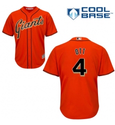 Youth Majestic San Francisco Giants #4 Mel Ott Replica Orange Alternate Cool Base MLB Jersey