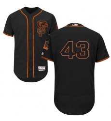 Men's Majestic San Francisco Giants #43 Dave Dravecky Black Alternate Flex Base Authentic Collection MLB Jersey