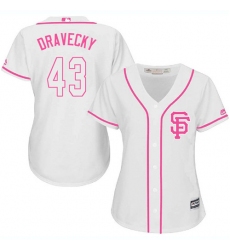 Women's Majestic San Francisco Giants #43 Dave Dravecky Replica White Fashion Cool Base MLB Jersey