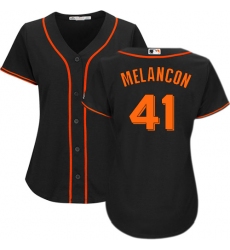 Women's Majestic San Francisco Giants #41 Mark Melancon Replica Black Alternate Cool Base MLB Jersey
